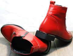 Ботильоны ботинки женские красные демисезонные Evromoda 1481547 S.A.-Red