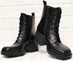 Женские осенние ботинки с квадратным носком Marani Magli 1227-021 Black.