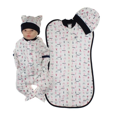 Набор одежды для новорожденного мальчика белый с синим