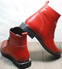 Ботинки женские демисезонные кожаные Evromoda 1481547 S.A.-Red