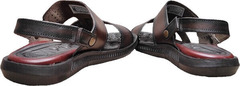 Летние шлепанцы босоножки мужские кожаные Pegada 133156-02 Dark Brown.