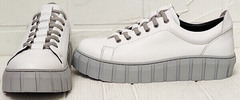 Модные кеды кроссовки женские кожаные Guero G146 508 04 White Gray.