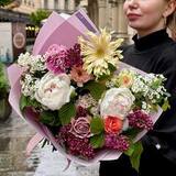 Photo of Bright bouquet with peonies and lilac «Magic Garden»