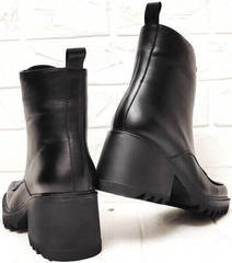 Модные женские ботильоны ботинки на каблуке 7 см Marani Magli 1227-021 Black.