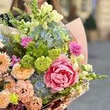 Photo of Flamboyant bouquet with peonies and hydrangeas «Colorful dream»