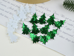 Вирубка Ялиночка Зелена на білому фетрі (десяток)