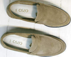 Туфли женские лоферы замша Osso 2668 Beige.
