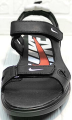 Кожаные сандали босоножки на липучке мужские Nike 40-3 Leather Black.