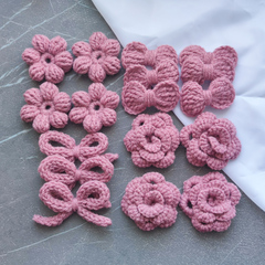 Квітка об'ємна в'язана лілова (ручна работа)