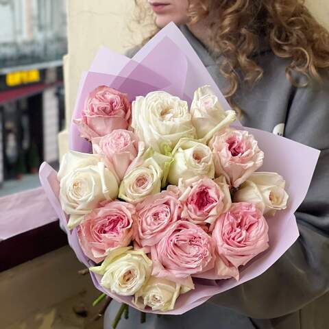 Букет «Ароматная роза», Цветы: Роза пионовидная - 15 шт
