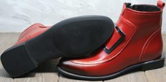 Осенние ботинки на низком ходу женские Evromoda 1481547 S.A.-Red