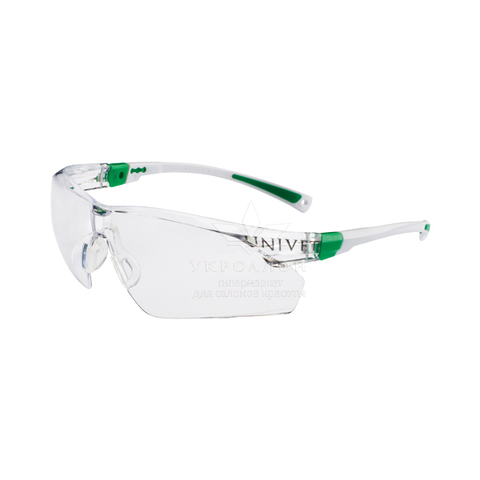 Очки защитные незапотевающие с покрытием от царапин бело-зеленые, 506U Univet