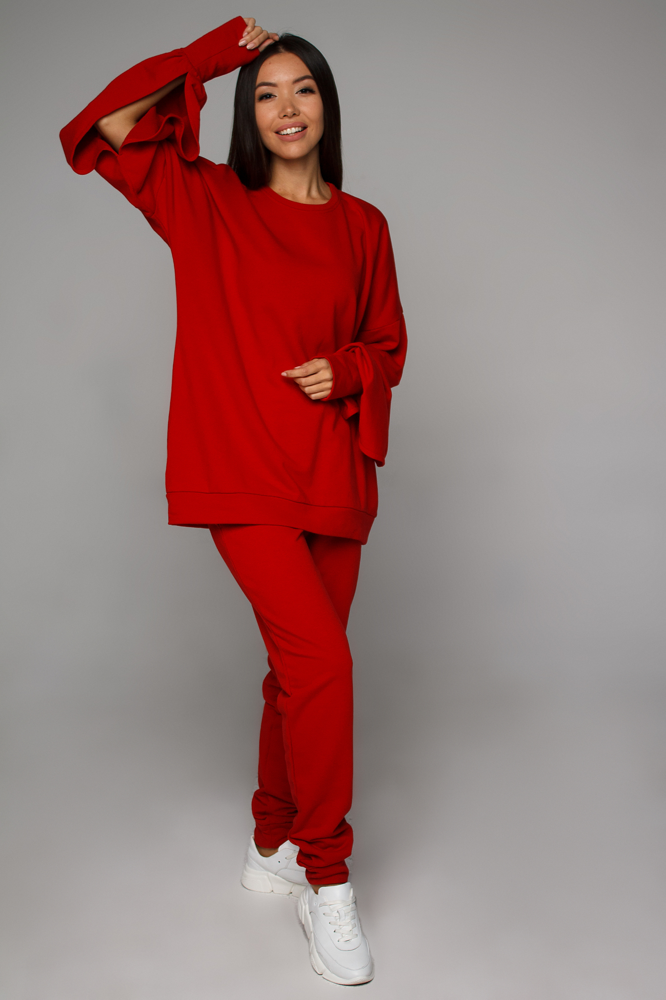 Cвитшот трикотажный красный YOS от украинского бренда Your Own Style