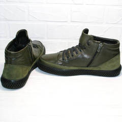 Демисезонные мужские ботинки на молнии термо Luciano Bellini BC2803 TL Khaki.