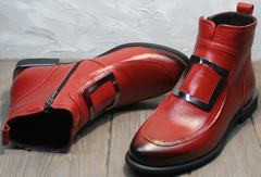 Осенние женские ботинки без каблука Evromoda 1481547 S.A.-Red