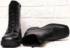 Квадратные ботинки демисезонные женские натуральная кожа Marani Magli 1227-021 Black.