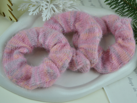 Резинки хутрові шиті рожевий мультиколор