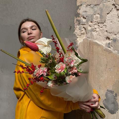 Photo of Exotic bouquet with a branch of banana «Tropical Mood!»