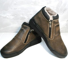 Коричневые ботинки мужские зимние Rifellini Rovigo 046 Brown Black