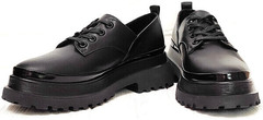 Черные туфли на тракторной подошве женские Marani magli M-237-06-18 Black.