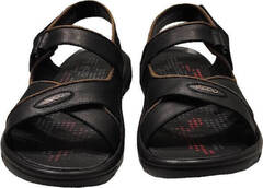 Кожаные босоножки сандалии мужские Ecco 814-7-1 All Black.