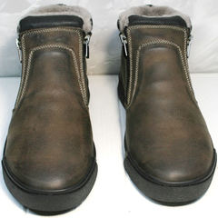 Зимние ботинки мужские коричневые Rifellini Rovigo 046 Brown Black