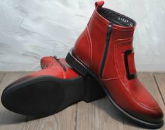 Ботинки демисезонные женские кожа Evromoda 1481547 S.A.-Red