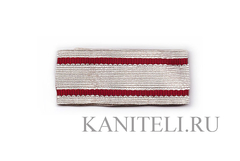 Тесьма серебро с двойной вставкой  30мм