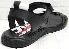 Кожаные сандалии мужские спортивные босоножки Nike 40-3 Leather Black.