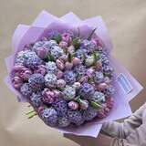 Photo of Lavender bouquet of tulips and hyacinths «Spring evening»