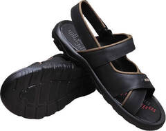 Мужские сандалии кожаные Ecco 814-7-1 All Black.