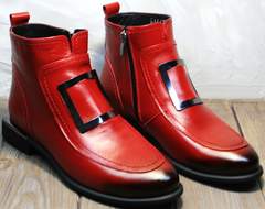 Женские ботинки из натуральной кожи осенние Evromoda 1481547 S.A.-Red
