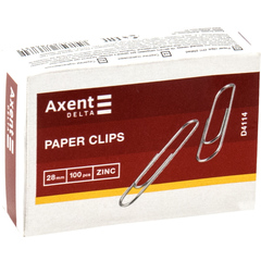 Скрепки оцинкованные Axent Delta 28 мм (100 шт.) (D4114)
