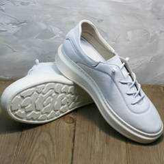 Белые женские кеды кроссовки на белой подошве Rozen M-520 All White.