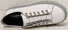 Стильные кеды белые женские кроссовки из натуральной кожи Guero G146 508 04 White Gray.