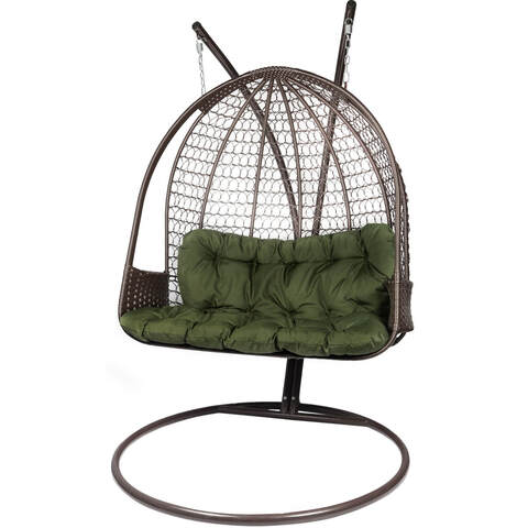 Кресло-кокон подвійне Home Rest Everest коричневий/Олива грін (23090)