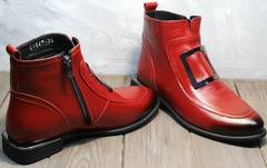 Купить кожаные ботинки женские демисезонные Evromoda 1481547 S.A.-Red
