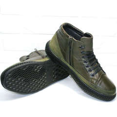 Мужские зимние ботинки на толстой подошве Luciano Bellini BC2803 TL Khaki.