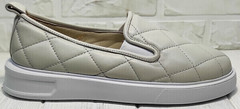 Женские слипоны на толстой подошве туфли бежевые Alpino 21YA-Y2859 Cream.