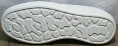 Кожаные белые кеды кроссовки на белой подошве женские Rozen M-520 All White.