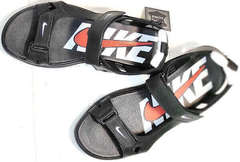 Открытые босоножки сандали кожаные мужские Nike 40-3 Leather Black.