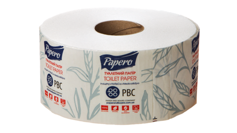 Туалетная бумага Papero Джамбо 2сл. 12,5 м белая (TP028-8)
