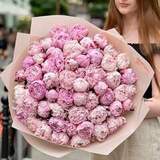 Photo of Luxurious bouquet of 55 pink peonies «Delicate Pearls»