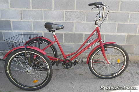 Трехколесный велосипед 'Городской с корзинкой 24' (красный)
