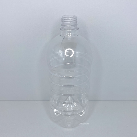 Пляшка 1 л з вузьким горлом ø 28 мм прозора