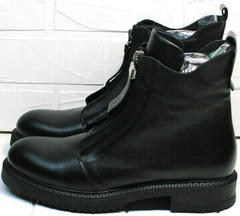 Ботиночки на осень ботинки на молнии спереди Tina Shoes 292-01 Black.