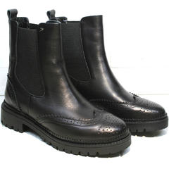 Кожаные ботинки женские Jina 7113 Leather Black