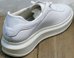 Женские кожаные кроссовки кеды белые низкие Rozen M-520 All White.