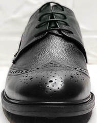 Мужские броги туфли на шнуровке Luciano Bellini C3801 Black.