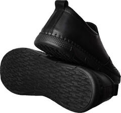 Модные слипоны туфли на плоской подошве летние Arsello 1822 Black Leather.